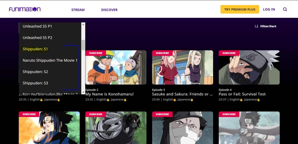Does Funimation have Naruto Shippuden