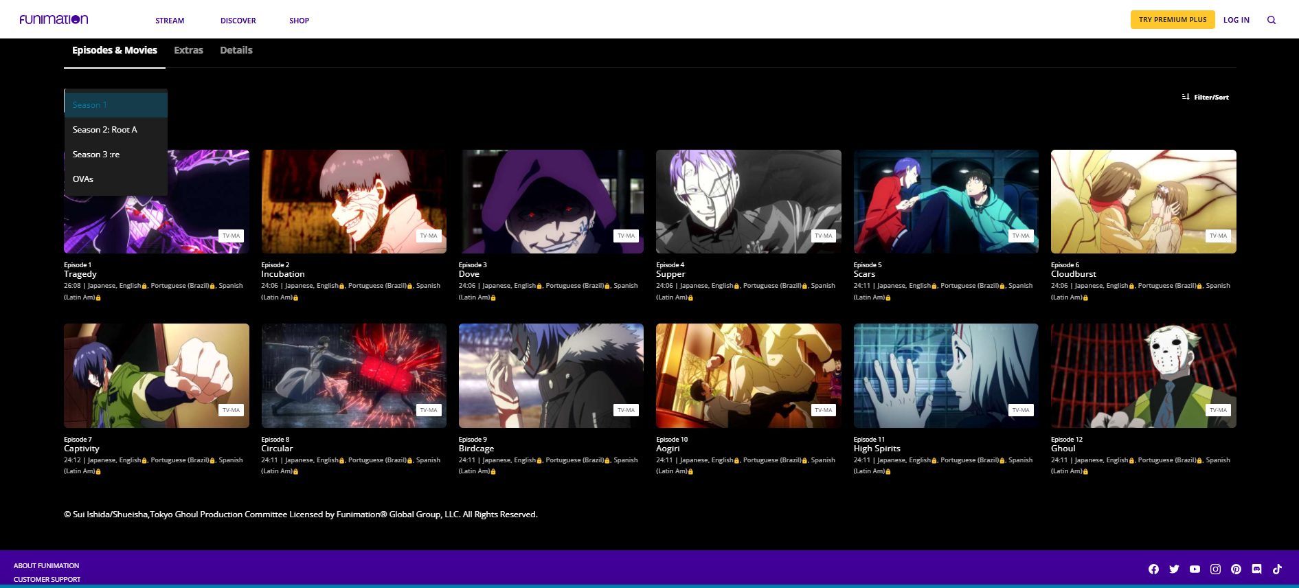 How to watch Tokyo Ghoul on Funimation Free