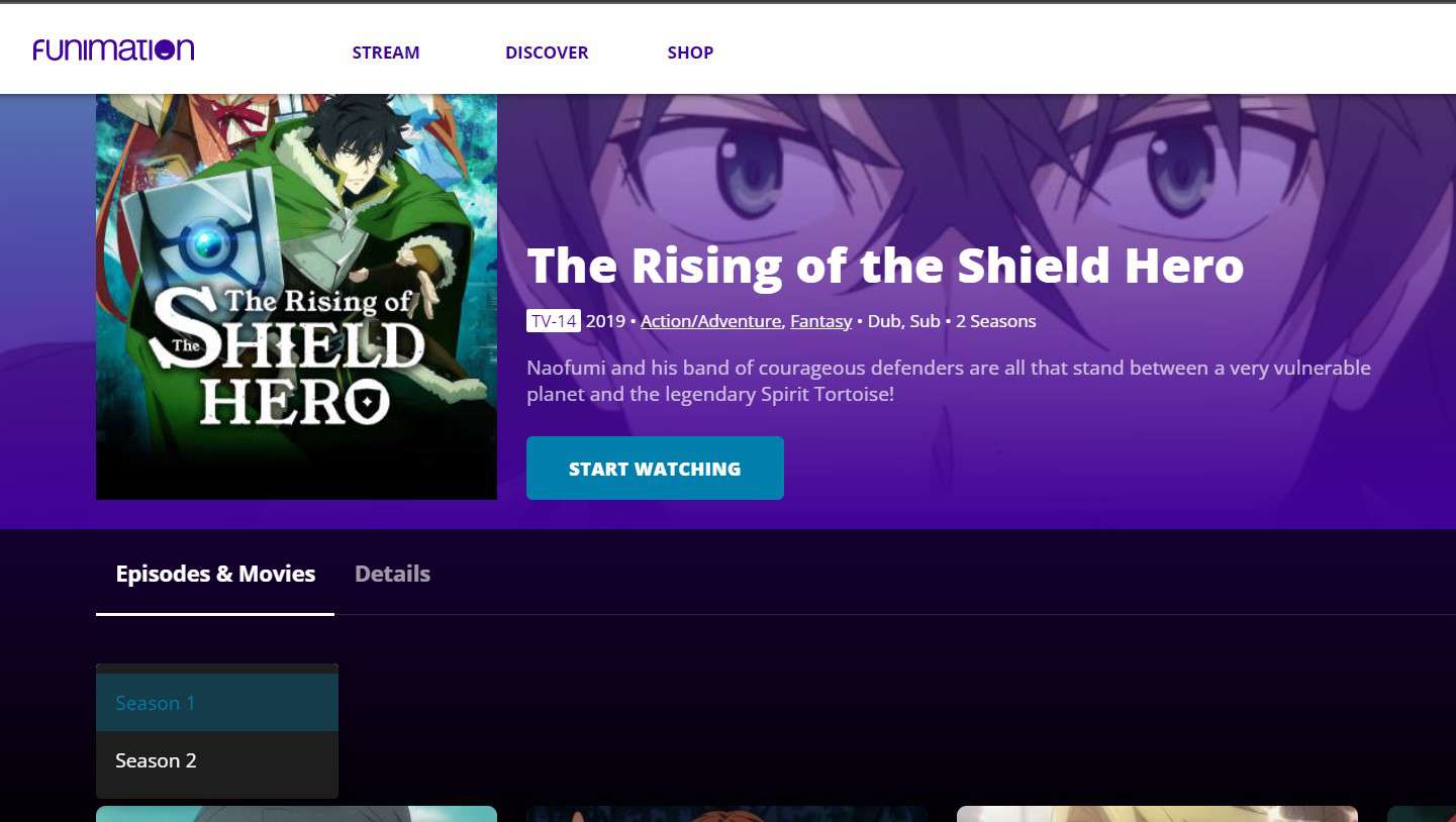watch the rising of shield hero on funimation