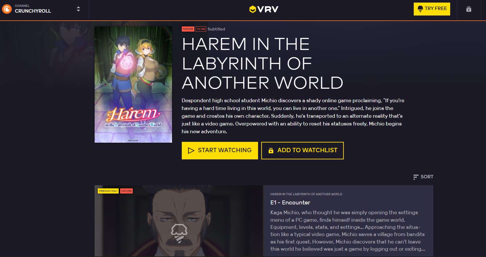 watch Harem in the Labyrinth of Another World on Crunchyroll